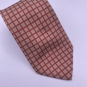 Dormeuil Red and Cream Grid Men's Tie